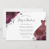 Invitation Robe Burgundy Sparkle Rose Quarante et fabuleuse 4 (Devant)