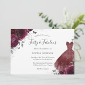 Invitation Robe Burgundy Sparkle Rose Quarante et fabuleuse 4 (Debout devant)
