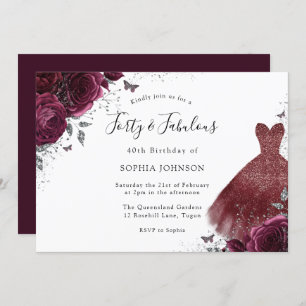 Invitation Robe Burgundy Sparkle Rose Quarante et fabuleuse 4