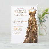 Invitation Robe Champagne Shimmer Fête des mariées (Debout devant)