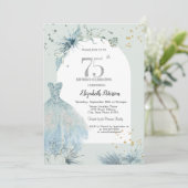 Invitation Robe chic 75e anniversaire d'hiver  (Debout devant)