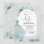 Invitation Robe chic 75e anniversaire d'hiver  (Devant / Derrière)