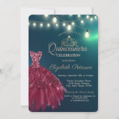 Invitation Robe Chic Bourgogne, Tiara Green Quinceañera (Devant)
