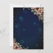 Invitation Robe chic, étoiles florales papillon bleu Quinceañ (Dos)