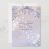 Invitation Robe chic fille goutte lilas violet glittery invit (Dos)