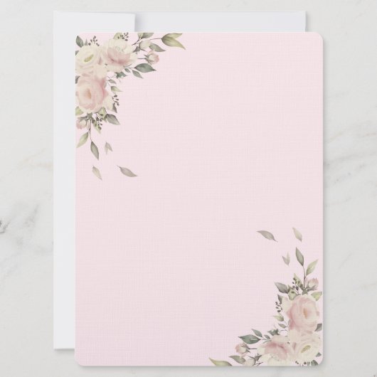 Invitation Robe Chic Fleurs roses 18e anniversaire (Dos)