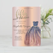 Invitation Robe chic, Gold Rose 50e fête d'anniversaire (Debout devant)