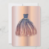 Invitation Robe chic, Gold Rose 50e fête d'anniversaire (Dos)