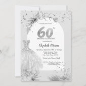 Invitation Robe chic gris hiver 60e anniversaire (Devant)