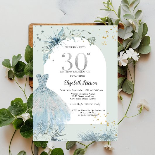 Invitation Robe chic Hiver 30e anniversaire