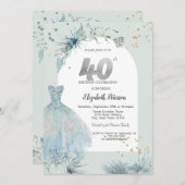 Invitation Robe chic Hiver 40e anniversaire (Devant / Derrière)