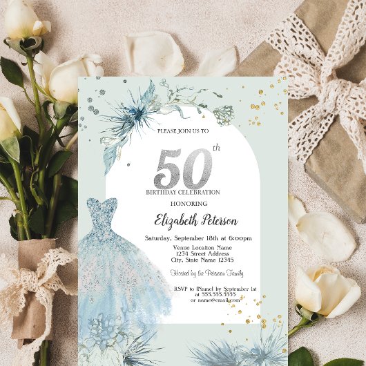 Invitation Robe chic Hiver 50e anniversaire