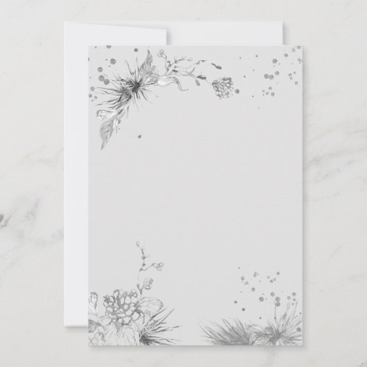 Invitation Robe chic Hiver gris 80e anniversaire (Dos)