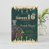 Invitation Robe Chic, Parties scintillant Drips Green Sweet 1 (Debout devant)