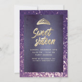 Invitation Robe chic parties scintillant violette Or tiara Sw (Dos)