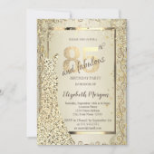 Invitation Robe Chic Sequins Or 85e anniversaire (Devant)