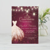 Invitation Robe Chic, Tiara Bourgogne Quinceañera (Debout devant)