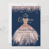 Invitation Robe Chic Tiara, Diamonds Blue Quinceañera (Devant)