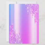 Invitation  Robe chic violet gouttes Argent 18e anniversaire  (Dos)