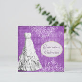 Invitation Robe chique Quinceanera pourpre chic minable (Debout devant)