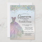 Invitation Robe Confetti Colorée Quinceañera (Devant)