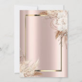 Invitation Robe,Confettis Boho Fleurs Marron 50e Anniversaire (Dos)
