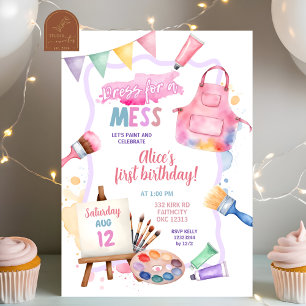 Invitation Robe couleur Pastel pour une fête d'anniversaire d