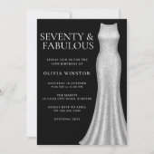 Invitation Robe d'argent Black Soixante-dix Fabuleux 70e anni (Devant)