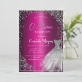 Invitation Robe d'argent Tiara, Diamonds Violet Quinceañera (Debout devant)