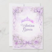 Invitation Robe de bal de princesse violette pour un annivers (Dos)