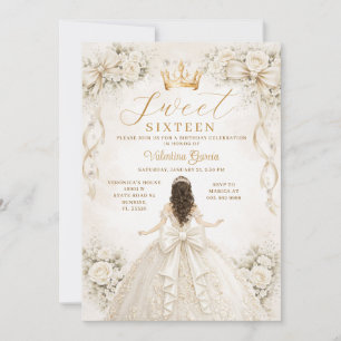 Invitation Robe de bal Princesse en ivoire pour un Sweet Sixt