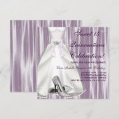 Invitation Robe de bal violette chaussures à talons hauts Qui (Devant / Derrière)