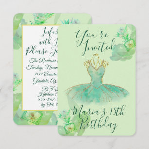 Invitation Robe de ballerine dorée et menthe turquoise Parfum