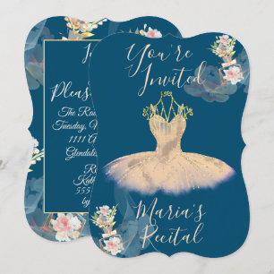 Invitation Robe de ballerine en or rose gazeux Parfum floral