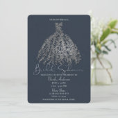 Invitation Robe de botanique argentée bleu poussiéreux pour l (Debout devant)