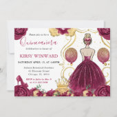 Invitation Robe de Bourgogne Cheveux Blonde Princesse Quincea (Devant)