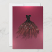 Invitation Robe de Bourgogne Roses Papillons Quinceañera (Dos)