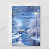 Invitation Robe de carrousel bleu de conte de fées pour anniv (Devant)