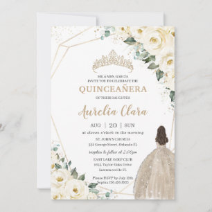 Invitation Robe de Champagne de la Quinceañera blanche ivoire