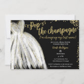Invitation Robe de champagne et douche de mariée avec paillet (Devant)
