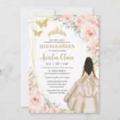 Invitation Robe de Champagne Princesse Florale Blush Quincean (Devant)