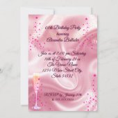 Invitation Robe de champagne rose chaud pour fête d'anniversa (Dos)