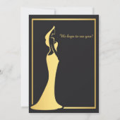 Invitation Robe de cocktail dorée moderne pour les 40 ans d'u (Dos)