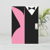 Invitation Robe de cocktail rose et noir Soirée dînatoire (Debout devant)