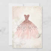 Invitation Robe de Confetti de Robe de Soirée Rose Gold pour (Dos)