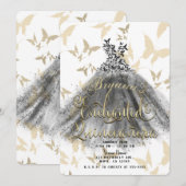 Invitation Robe de danse papillon Black Gold Quinceañera 15 (Devant / Derrière)