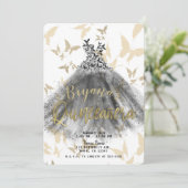 Invitation Robe de danse papillon Black & Gold Quinceañera 15 (Debout devant)