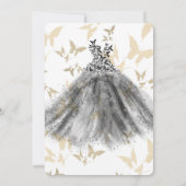 Invitation Robe de danse papillon Black & Gold Sweet 16 (Dos)