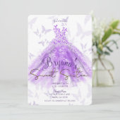 Invitation Robe de danse Papillon d'Or Violet Douze ans Party (Debout devant)