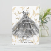 Invitation Robe de danse papillon Noir & Or 15 Quinceañera (Debout devant)